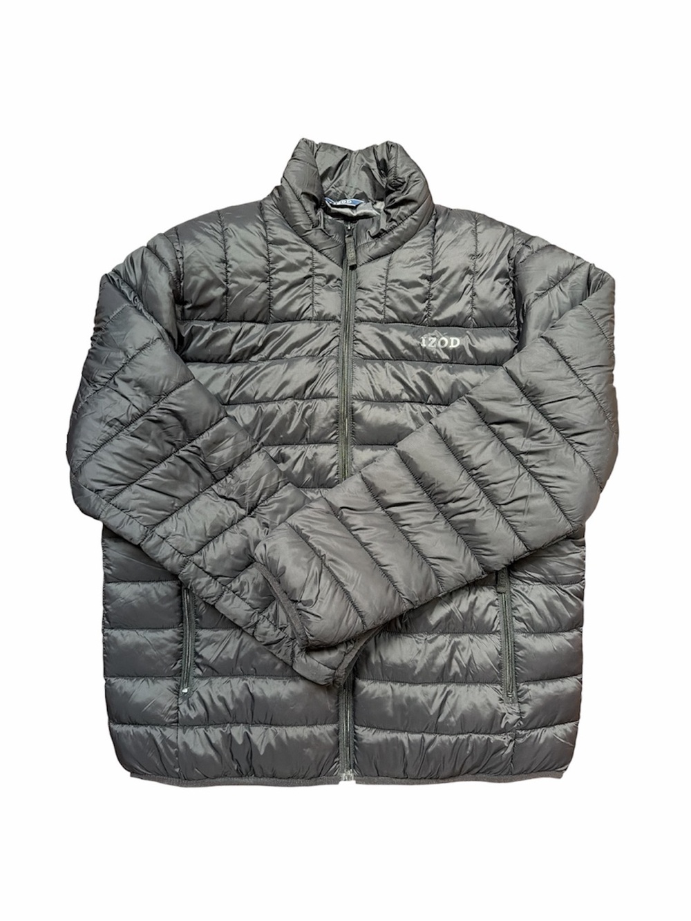 Izod Men's Gray Quilted Packable Puffer Jacket
